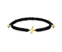 Treble Clef with Knitting Rope Bracelet BR-1503-GP